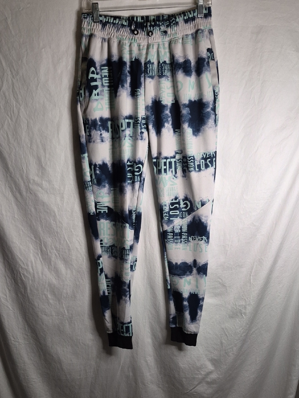 ENCRYPTD Men's Blue & Mint Patterned Jogger Sweatpants - Large